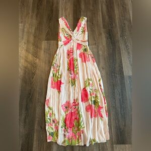 Boden Pink and Green Floral Maxi Dress, women’s size 8 petite